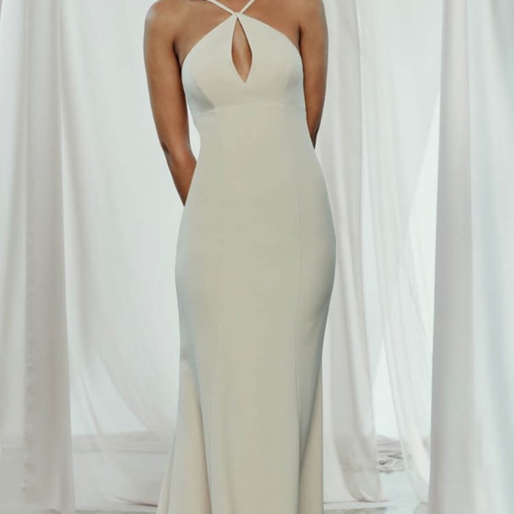 Amsale Naya Bridesmaid Dress in Navy Crepe